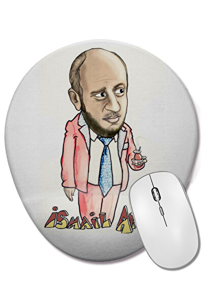 BASKI DÜNYASI Mouse Pad oval cu suport pentru încheietura mâinii, cu Leyla și Mecnun Ismail Abi, din desene animate