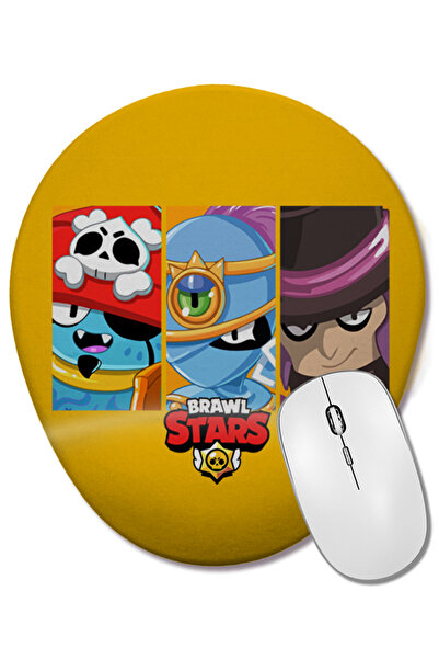 BASKI DÜNYASI Brawl Stars Mystic Characters Mouse Pad oval cu suport pentru încheietura mâinii
