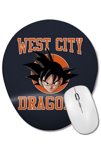 BASKI DÜNYASI لوحة ماوس بيضاوية من Dragon Ball Z West City Dragons مع دعم للمعصم