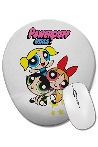 BASKI DÜNYASI Mouse Pad oval Powerpuff Girls cu suport pentru încheietura mâinii