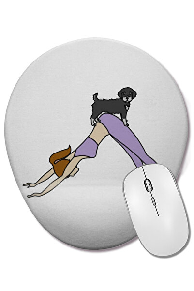 BASKI DÜNYASI Mouse Pad oval Schnauzer Yoga Mom cu suport pentru încheietura ...