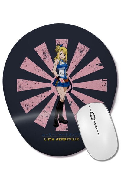 BASKI DÜNYASI Lucy Heartfilia Retro Japanese Fairy Tail Οβάλ ποντίκι με υποστ...
