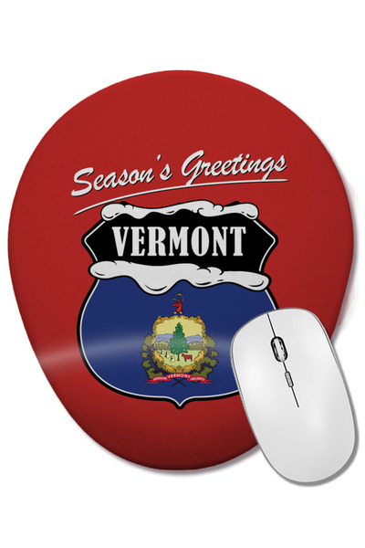 BASKI DÜNYASI Seasons Greetings Vermont Christmas Mouse Pad oval cu suport pentru încheietura mâinii