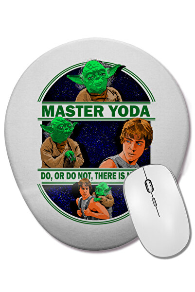 BASKI DÜNYASI Mouse Pad oval Master Yoda cu suport pentru încheietura mâinii