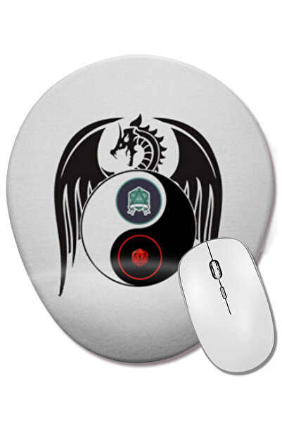 BASKI DÜNYASI Mouse Pad oval Dragon Dndnd Kung Fu cu suport pentru încheietura mâinii