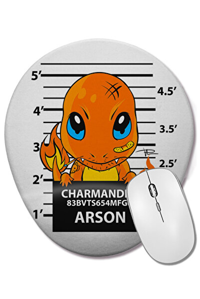 BASKI DÜNYASI Οβάλ ποντίκι ποντικιού Charmander Bad Boy Pokemon με στήριγμα κ...