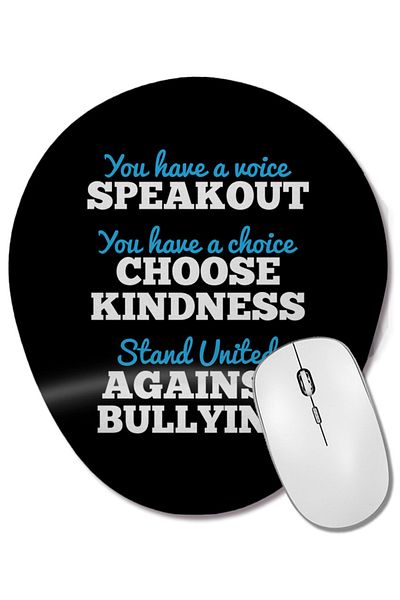 BASKI DÜNYASI You Have a Voice Stand United Against Bullying Oval Mouse Pad with Wrist Support