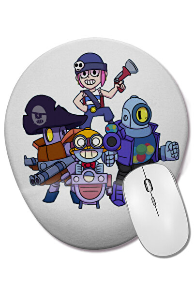BASKI DÜNYASI Mouse Pad oval Carl Darryl Rico și Penny Brawl Stars cu suport ...