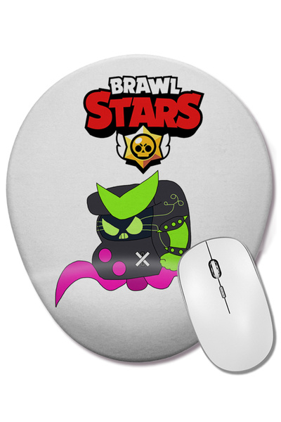 BASKI DÜNYASI Mouse Pad oval Brawl Stars Virus 8 Bit cu suport pentru încheietura mâinii