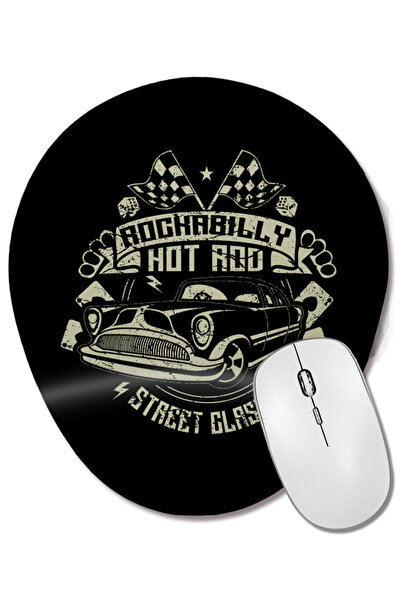 BASKI DÜNYASI Rockabilly Hotrod Classic Car Mouse Pad oval cu suport pentru î...