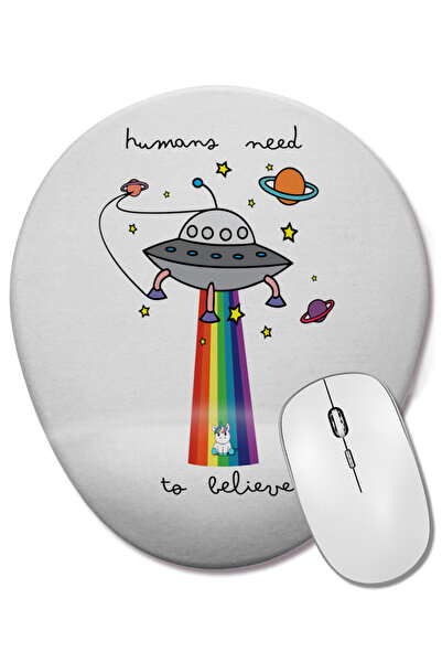 BASKI DÜNYASI Omul trebuie să credă Mouse Pad oval cu suport pentru încheietu...