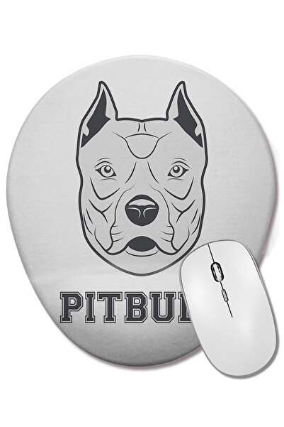 BASKI DÜNYASI Mouse Pad oval cu suport pentru încheietura mâinii pentru iubitorii de Pitbull, câine pug, Pit Bull Face