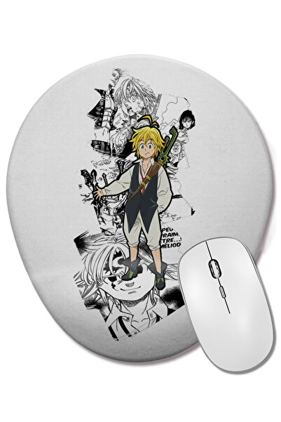 BASKI DÜNYASI Mouse Pad oval Meliodas cu suport pentru încheietura mâinii