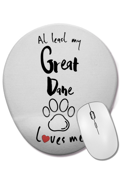 BASKI DÜNYASI Mouse Pad oval Great Dane Mom 01 cu suport pentru încheietura m...