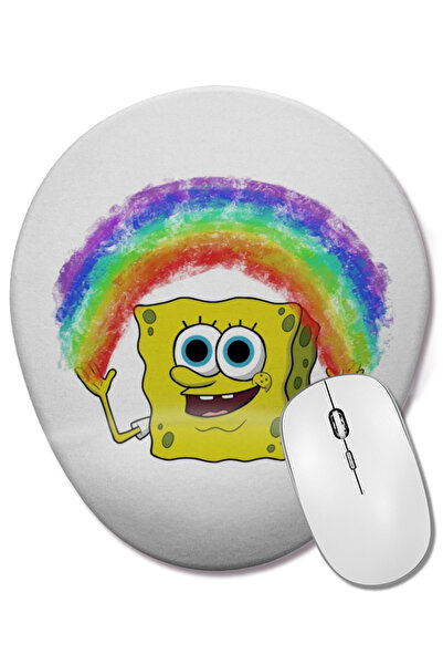 BASKI DÜNYASI Mouse Pad oval Spongebob Rainbow Spongebob cu suport pentru înc...
