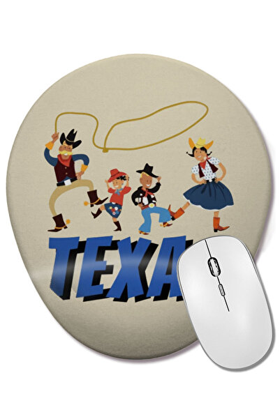 BASKI DÜNYASI Culture Texas Love Vintage Retro Mouse Pad oval cu suport pentr...