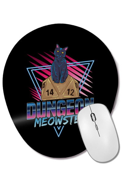 BASKI DÜNYASI Dungeon Meowster Mouse Pad oval pentru gamer cu suport pentru î...