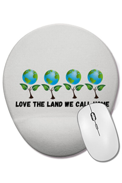 BASKI DÜNYASI Love The Land We Call Home Earth Day 2021 Mouse Pad oval cu sup...