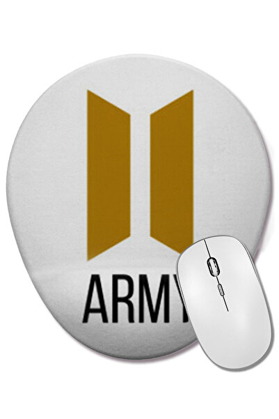 BASKI DÜNYASI Bts Army Gift LOGIO MERCH Οβάλ ποντίκι με υποστήριξη καρπού
