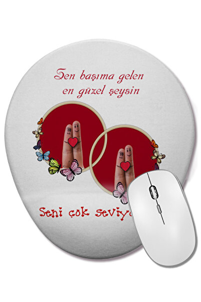 BASKI DÜNYASI Подарък за Свети Валентин за любимия човек 052 Овална подложка ...