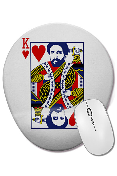 BASKI DÜNYASI Heart King Pastor Mouse Pad oval cu suport pentru încheietura m...