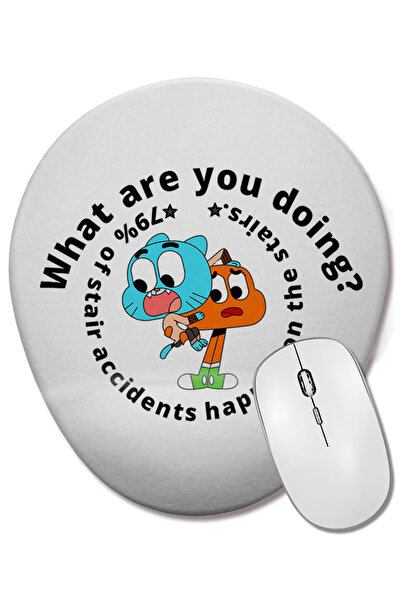 BASKI DÜNYASI Гъмбол Уотърсън и Дарвин Уотърсън Овална подложка за мишка с по...