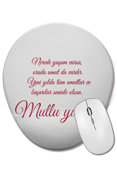 BASKI DÜNYASI Mouse Pad oval cu suport pentru încheietura mâinii, cu concept ...