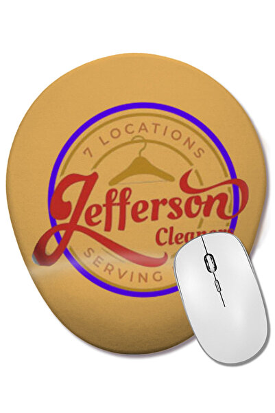 BASKI DÜNYASI Mouse Pad oval Jefferson Cleaners cu suport pentru încheietura mâinii