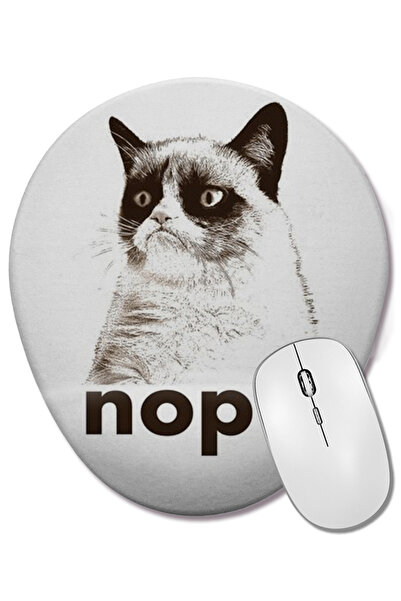 BASKI DÜNYASI Οβάλ ποντίκι με υποστήριξη καρπού Cats Kedi Nope