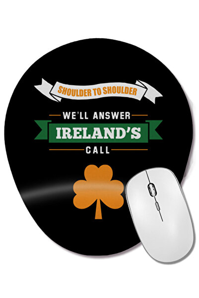 BASKI DÜNYASI Rugby Irelands Call Orange Clover Mouse Pad oval cu suport pent...
