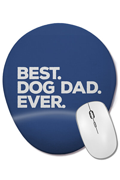 BASKI DÜNYASI Cel mai bun tată câine de toate timpurile Mouse Pad oval cu sup...