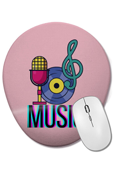 BASKI DÜNYASI Οβάλ ποντίκι υπολογιστή με υποστήριξη καρπού Music Music Music