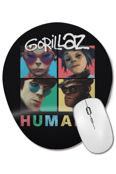 BASKI DÜNYASI Gorillaz Girls Just Wanna Have Fun Mouse Pad oval cu suport pen...