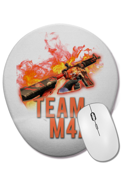BASKI DÜNYASI Mouse Pad oval Cs Go Counter Strike Team M4A4 cu suport pentru încheietura mâinii