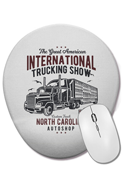 BASKI DÜNYASI Fun Cool Vintage International Truck Show Mouse Pad oval cu sup...