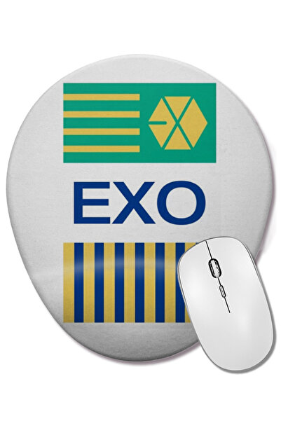 BASKI DÜNYASI لوحة ماوس بيضاوية من Kpop Exo مع دعم للمعصم