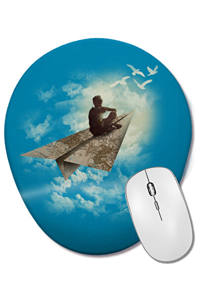 BASKI DÜNYASI Surreal Dreams papirnati avion ovalna podloga za miša sa podršk...