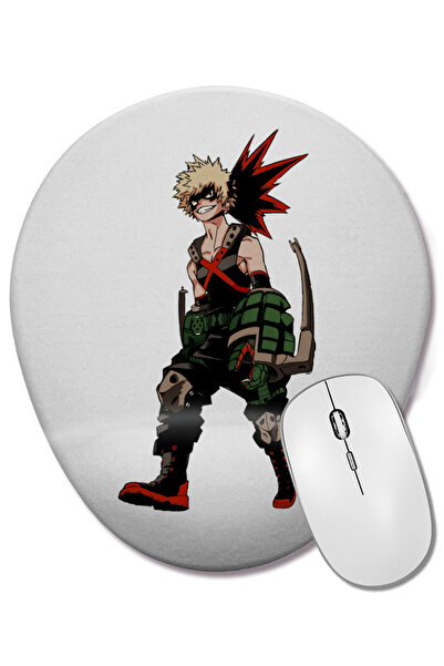 BASKI DÜNYASI Bakugou Katsuki 01 Mouse Pad oval cu suport pentru încheietura ...