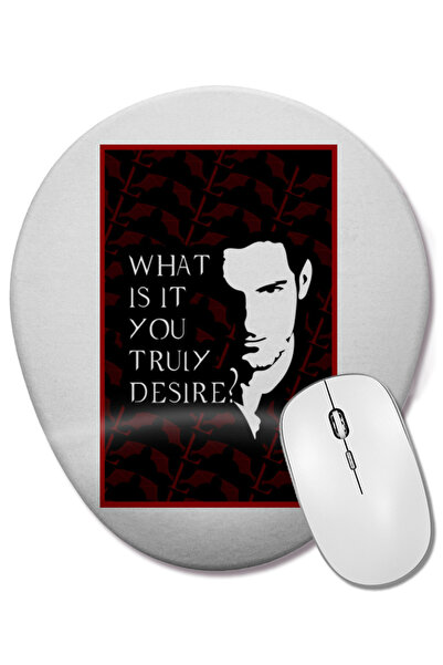 BASKI DÜNYASI Ce este cea de care așa adevărată îți dorești Lucifer 02 Mouse Pad oval cu suport pentru încheietura mâinii