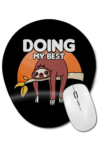 BASKI DÜNYASI Mouse pad oval cu suport pentru încheietura mâinii, cu un leneș...