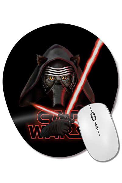 BASKI DÜNYASI Star Cat Wars 022 Οβάλ ποντίκι με υποστήριξη καρπού