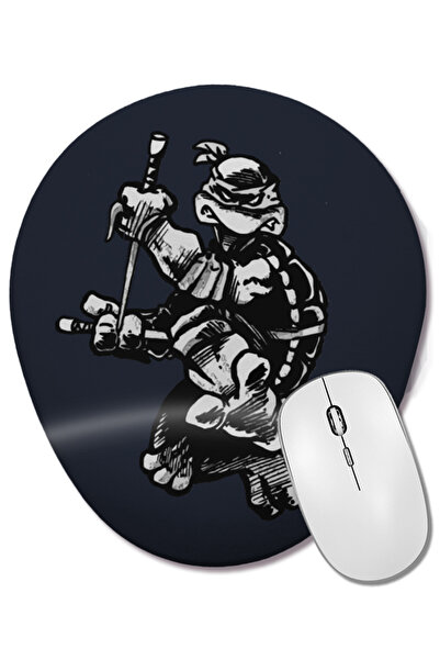 BASKI DÜNYASI Tortoile Ninja Raphael 1984 Mouse Pad oval cu suport pentru încheietura mâinii