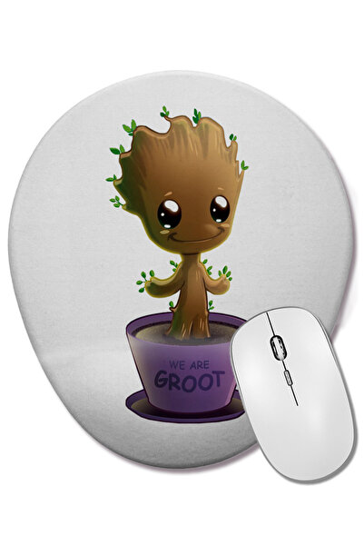 BASKI DÜNYASI Mouse Pad oval Baby Groot cu suport pentru încheietura mâinii