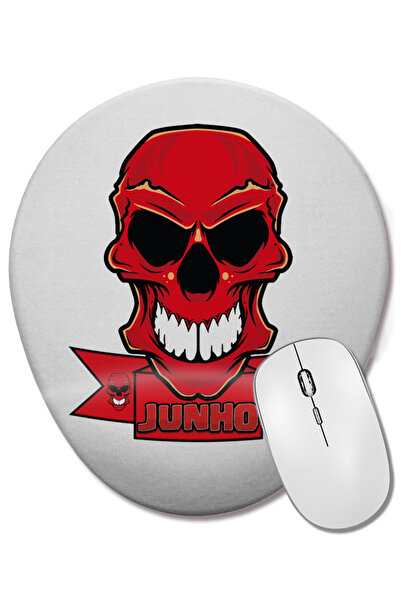 BASKI DÜNYASI Mouse Pad oval Vermelha cu suport pentru încheietura mâinii