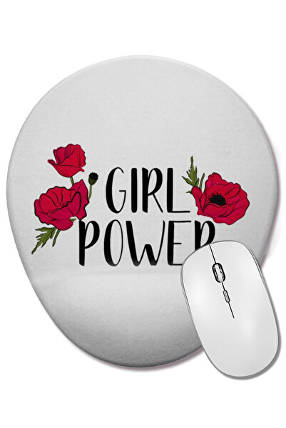 BASKI DÜNYASI Mouse Pad oval cu suport pentru încheietura mâinii, cu citat inspirațional pentru fete, artă pozitivă și feminină