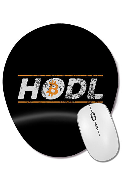 BASKI DÜNYASI Mouse Pad oval vintage HODL Bitcoin Crypto Hold BTC cu suport pentru încheietura mâinii