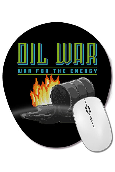 BASKI DÜNYASI Οβάλ ποντίκι ποντικοποιίας με πικσελάρια με θέμα Oil War Oil Ba...