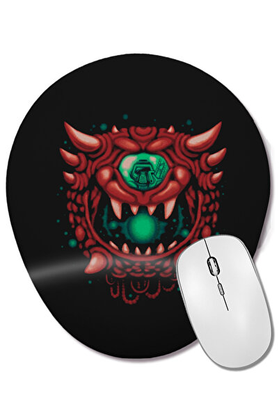 BASKI DÜNYASI Mouse Pad oval Cacodemon cu suport pentru încheietura mâinii