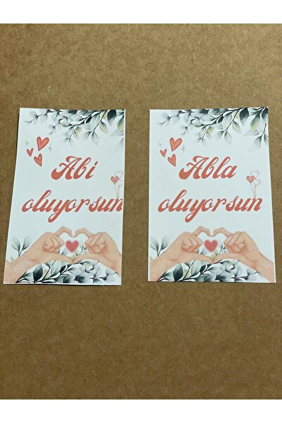 Glintist 2  ADET Abi Abla Oluyorsun Müjde Fotoğraf Çekim Anı Kartı 10x15 boyu...