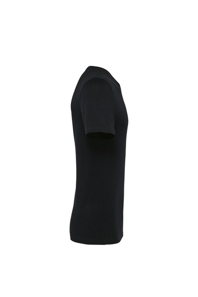 LACKH Чоловіча мода Чорна пряма футболка, зручна для літа, швидко сохне, з короткими рукавами, еластична тканина